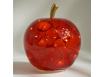 Lampe à Poser Led Grande Pomme Rouge verre 22x22x24cm