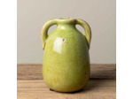 Vase à deux anses vert pomme céramique 12x9cm