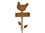 Pluviomètre poule à planter 22x6x110cm