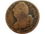 FRANCE LOUIS XVI 2 SOLS FRANÇAIS 1792 BB (Strasbourg) 23gr93 TB-