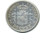 ESPAGNE 50 CENTIMOS 1894 PGV ALFONSO XIII TTB (W703)