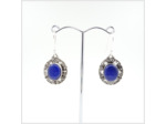 Boucles Lapis Lazuli en argent massif