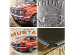 Plaque métal - Ford Mustang 1967 - 30 x 40 cm - Metallic Edition.