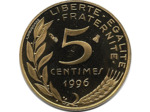 FRANCE 5 CENTIMES LAGRIFFOUL 1996 4 plis BE