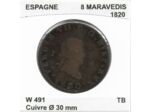 ESPAGNE 8 MARAVEDIS 1820 TB