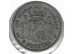 Espagne ( SPAIN ) 2 PESETAS 1870 (73) TB+ DEM