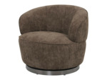 Fauteuil Eden Filou tissu marron foncé  87x89x70cm