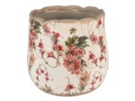 Pot de fleurs rose beige céramique 18x18x16cm