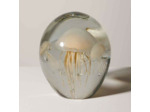 Sulfure méduse crème verre 16x13x13cm