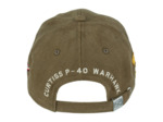 Casquette baseball P-40 Curtiss – Coton 100%, style pilot vintage