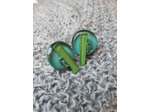 BOUCLES D OREILLES LUNE bleu-vert