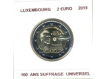 LUXEMBOURG 2019 2 EURO Commemorative 100 ANS SUFFRAGE UNIVERSEL SUP