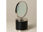 Loupe sur base cylindrique cuir 12x23x10cm