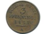 ALLEMAGNE PRUSSE 3 PFENNIG 1867 A TTB (W482)