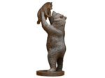 Statuette Ours et bébé résine patinée 15x32cm