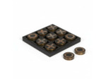 Jeux de Morpion Oxo résine noire laiton doré 15x15x3cm