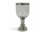 Grand photophore verre argent 18x18x10cm