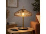 Lampe à Poser Led Cyrus Verre ambré métal 40x40x53cm