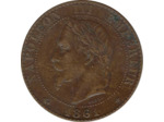 FRANCE 2 CENTIMES NAPOLEON III 1861 A (Paris) buste sur 1 TTB