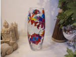 Grand Vase multicolore peint à la main sur le thème des coccinelles et des papillons