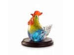 Sculpture Coq Verre Multicolore 10x9x12cm