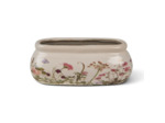Pot de fleurs ovale beige céramique 18x8x7cm
