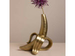 Vase Soliflore Banane Dorée Aluminium 6x24x25cm