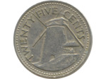BARBADES 25 CENTS 1973 TTB