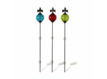 Ensemble 3 grand tuteurs boule fonte fleurs de lys 12x140cm