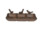 Mangeoire triple oiseaux fonte marron 19x11x5cm