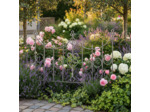 Barrière Jardin Basse Cœurs en Fer Forgé Gris 73x90cm