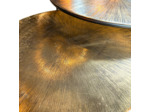 Ensemble de 2 tables basses gigognes aluminium doré noir 76x45cm