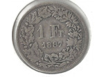 SUISSE 1 FRANC 1887 B TB+