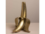 Vase Soliflore Banane Dorée Aluminium 6x24x25cm