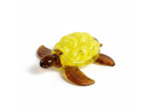 Figurine Miniature Tortue Verre Jaune 7x6x3cm