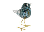 Décoration verre moineau Serin bleu 9x15x11cm