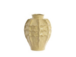 Vase Sculpture Organique à Vagues en Céramique Sable 26x35cm
