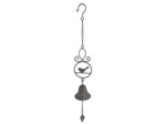 Cloche suspendre oiseaux fonte 10x10x74cm