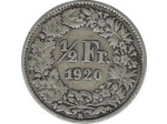 SUISSE 1/2 FRANC 1920 B TB+ N2
