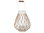 Lanterne corde métal blanc 25x29cm
