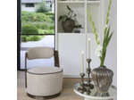 Fauteuil pivotant Kemena Crème et Sable 68x65x77cm