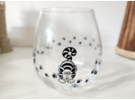 Duo de deux verres à whisky en cristal peints à la main représentant deux petits chats qui vous observent