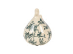 Poulet décoratif céramique beige vert 12x11x13cm