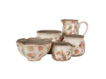 Pot de fleurs ondulé céramique beige rose 12x21x21cm