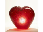 Lampe à Poser Affection Coeur rouge Verre bullé 32x17x28cm