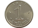FRANCE 1 CENTIME INOX 1977 SUP (G91)