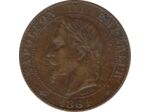 FRANCE 2 CENTIMES NAPOLEON III 1861 A (Paris) buste sur 1 TTB