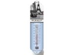 Thermomètre en métal - Renault 4CV Tour Eiffel - 6,5x28 cm - Décoration vintage