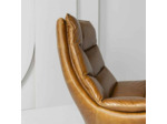 Fauteuil pivotant cuir marron Achille 96x86x87cm