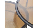 Ensemble tables basses gigogne verre fumé métal noir Igloo 86x46cm